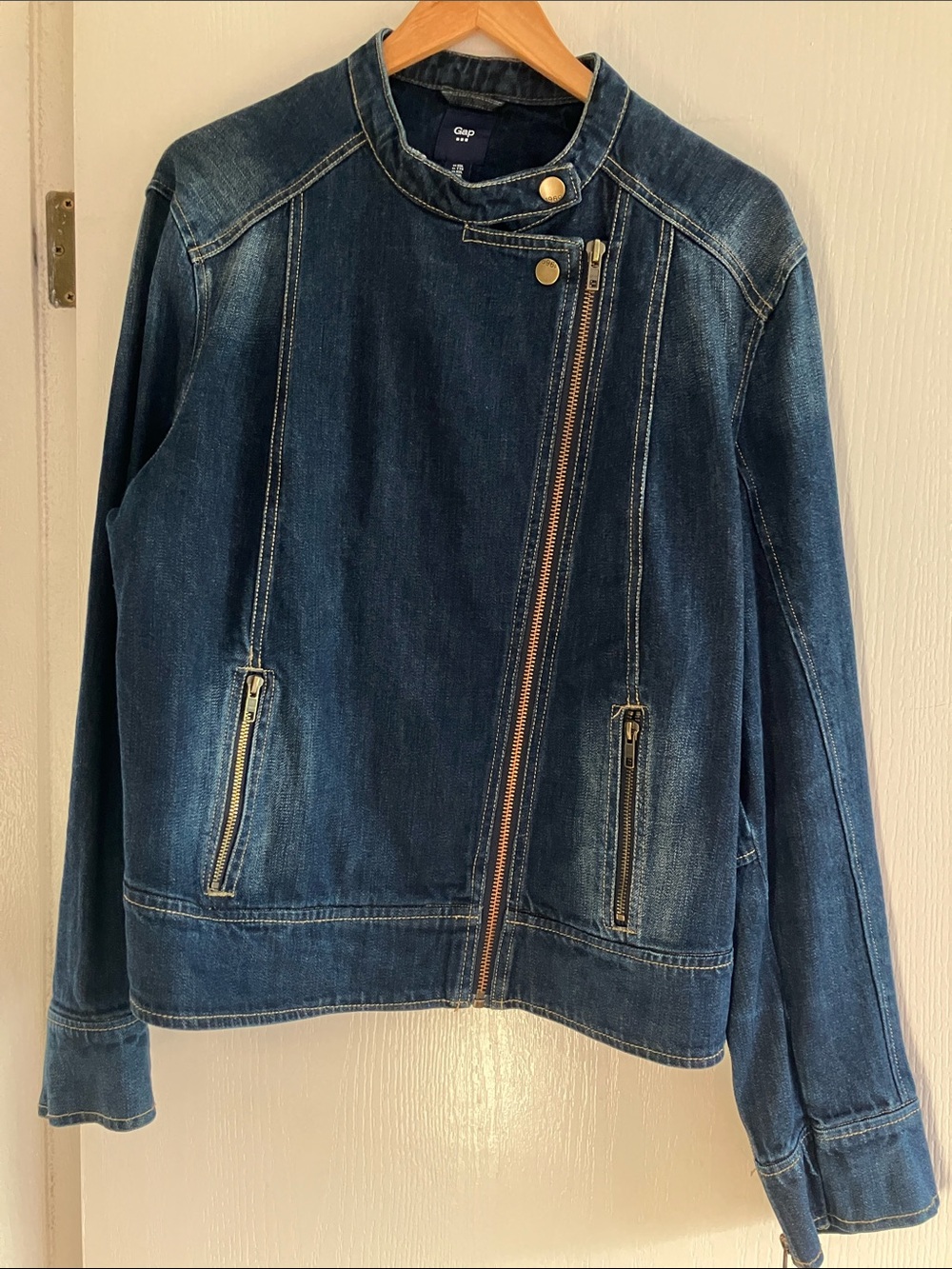 GAP 1969 moto dark denim jacket